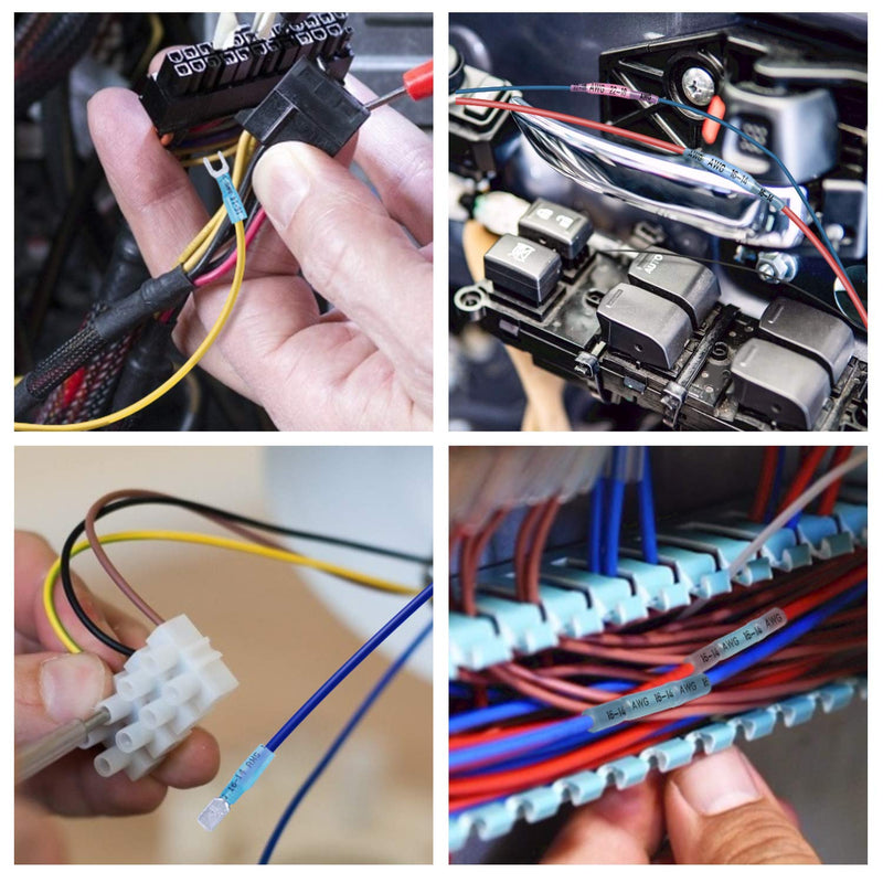 TICONN 250Pcs Heat Shrink Wire Connectors, Waterproof Automotive Marine Electrical Terminals Kit, Crimp Connector Assortment, Ring Fork Spade Butt Splices 250PCS Combo