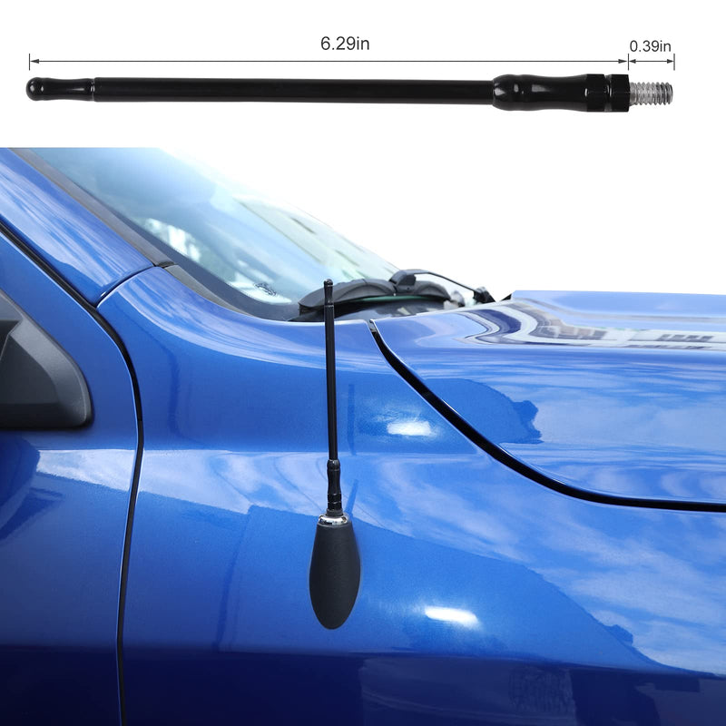 CheroCar FM/AM Radio Antenna Compatible for 2010-2015 Dodge RAM1500, 6.29 inches, Internal Copper Coil, FM/AM Reception, Exterior Accessories, Black-Short…