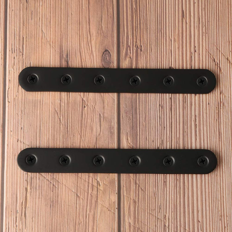 Alise 6-1/5-Inch Length Stainless Steel Flat Straight Brace Brackets Mending Plates Repair Fixing Bracket,J7350B-4P 4 Pcs Matte Black Finish 6-1/5 Inch(4 Pcs)