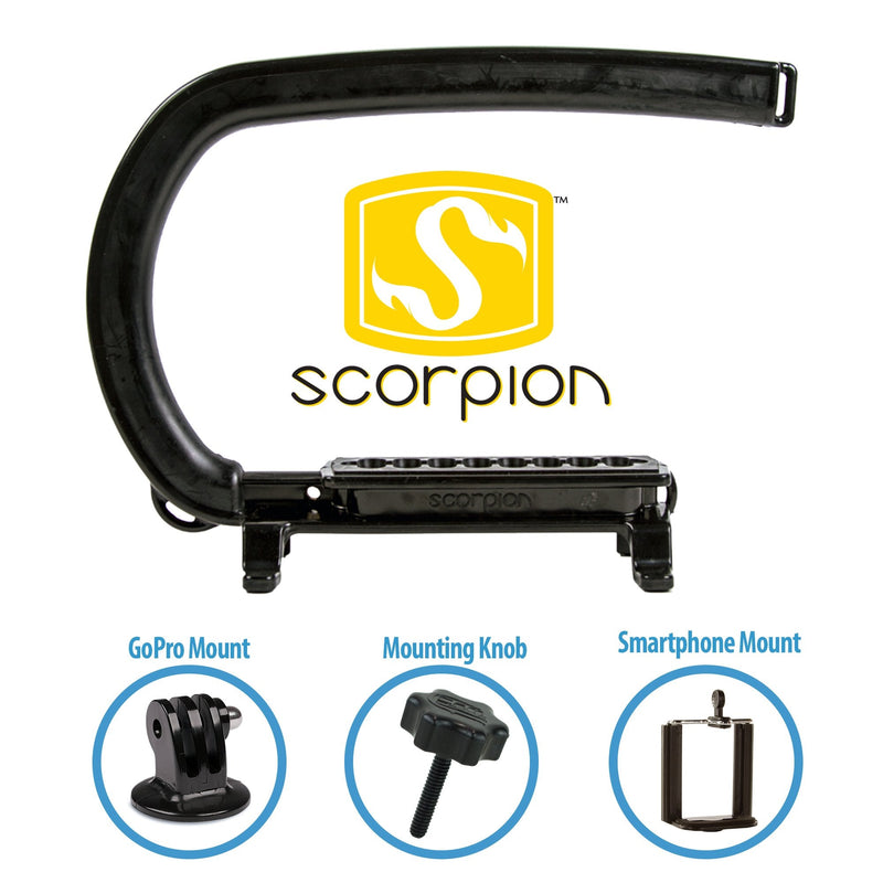 Original Cam Caddie Scorpion Video Camera Stabilizer Handle for Nikon, Canon, JVC, Toshiba, Sony, Olympus, Pentax, Apple iPhone, GoPro Hero 4, Hero 3+, Hero 3 and More - Black (0CC-0100-00)