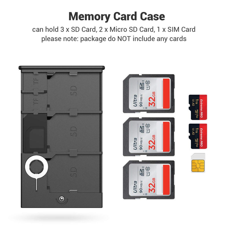 SMALLRIG Memory Card Case Holder Anti-Shock Anti-Fall and Scratch Suitable for SD/Micro SD/SIM Cards for Photography Enthusiasts - 2832