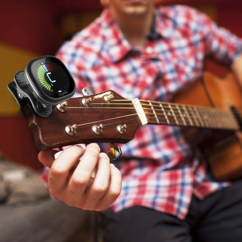 Guitar Tuner Rechargeable Clip On Tuner for Ukulele, Violin and Chromatic Tuning, Fast and Accurate, Easy to Use