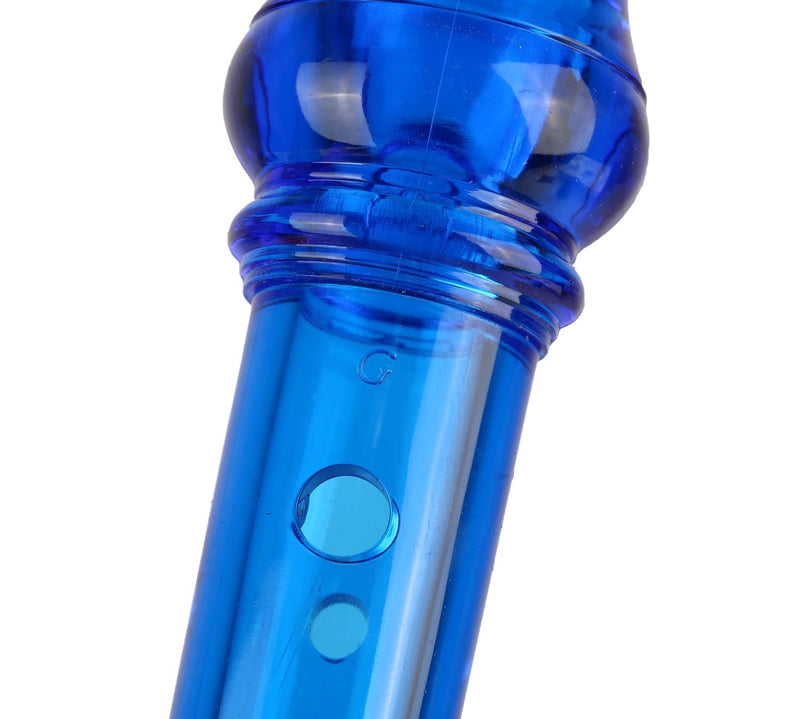 Soprano Descant Recorder 8 Hole-3 Piece Kids Crystal Music Flute w/Cleaning Rod Bag Instruction Blue