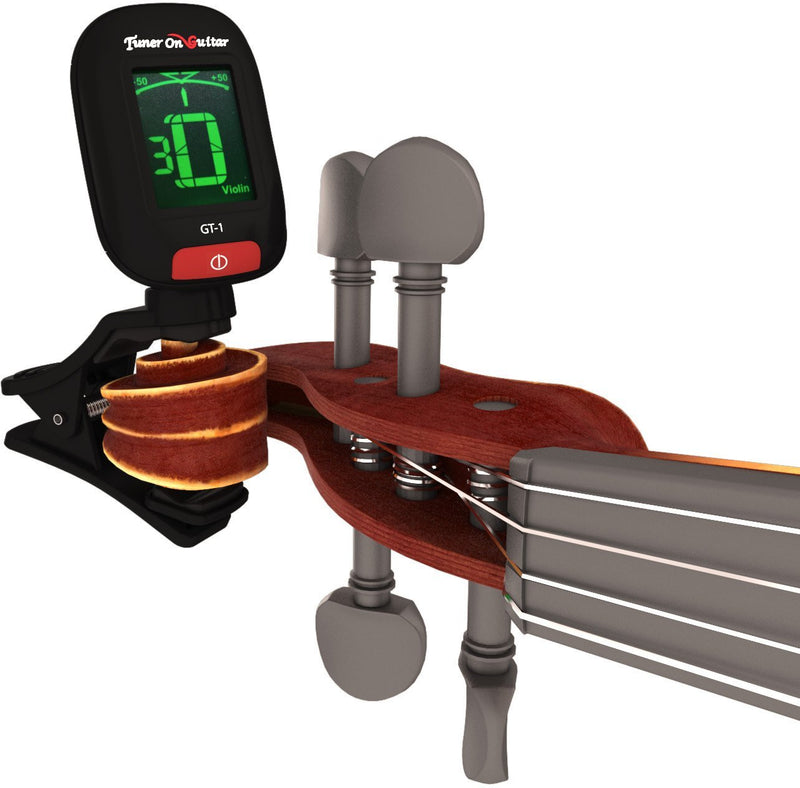 Tuner On Guitar - Clip-On Tuner for All Instruments, Guitar, Ukulele, Bass, Violin, Chromatic Tuning Modes, Fast & Accurate, Easy to Use, Auto Power Off, Battery Included. black