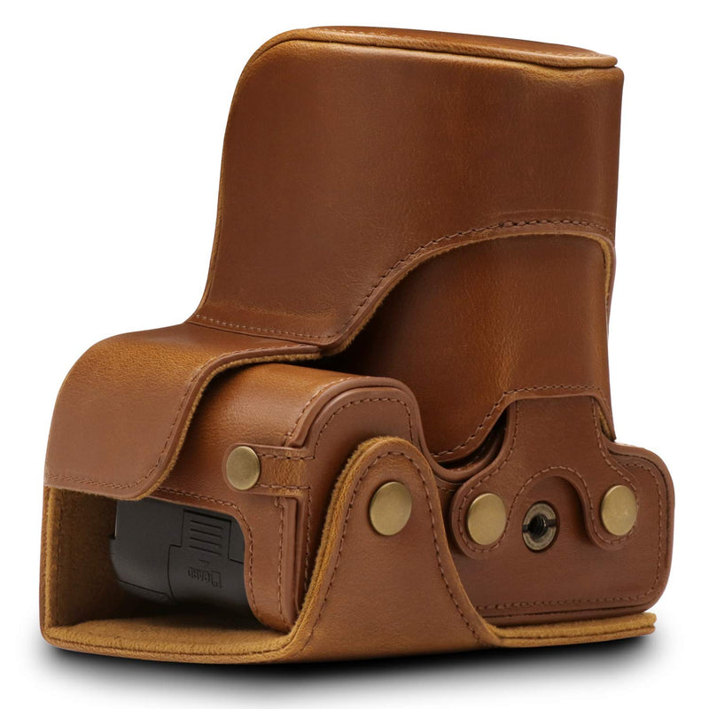 [AUSTRALIA] - Megagear MG1537 Nikon D3500 Ever Ready Leather Camera Case and Strap - Light Brown Compact 
