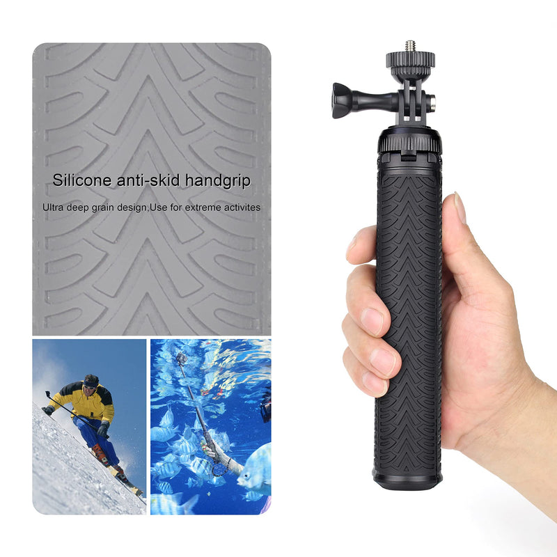 YALLSAME Aluminum Selfie Stick for GoPro Hero 10 9 8 7 6 5 4 3 Max Fusion Session AKASO SJCAM DJI OSMO Action Camera Used as Extendable Telescoping Monopod Pole Hand Grip Tripod Stand Selfie Stick Monopod