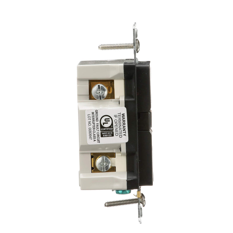 EATON SGF15BK Arrow Hart Duplex Gfci Receptacle, 125 Vac, 15 A, 2 Pole, 3 Wire, Black