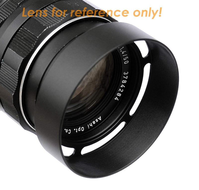 Fotasy Metal 52mm Vented Lens Hood, 52mm Metal Hood, 52mm Lens Hood for Fuji Leica Leitz Panasonic Olympus Panasonic Sony Lens, 52mm Screw-in Lens Hood