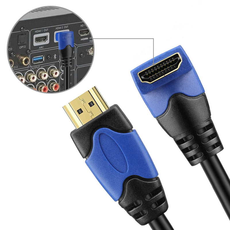 [AUSTRALIA] - TNP 4K HDMI Cable Right Angle 90 Degree (3FT) High Speed 18GBPs HDMI Wire Cord Support 4K 60Hz HDR 2K 2160p 1440p 1080p 3D ARC/eARC Ethernet for Video Gaming Xbox One PS4 & 4K Apple TV HDTV Projector 3 Feet 