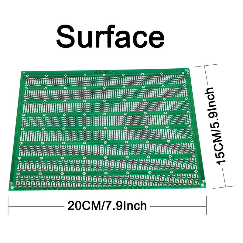 YUNGUI 15X20 CM PCB Prototype Board Solderable PerfBoard,Universal Printed Circuit Board for Arduino and DIY Electronics Project, Gold-Plated, 6"x8",2 Pack