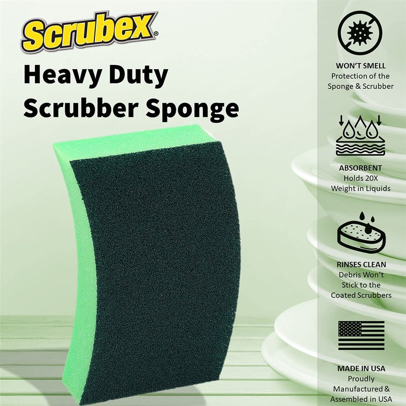Scrubex Heavy Duty Odor Resistant Scrubber Sponge, 12 Count