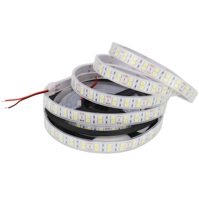 LEDENET 5M Double Row 600LEDs SMD 5050 LED Flexible Strip Lighting DC 12V Cold Cool White Waterproof Outdoor Use White (6000k) Waterproof IP67