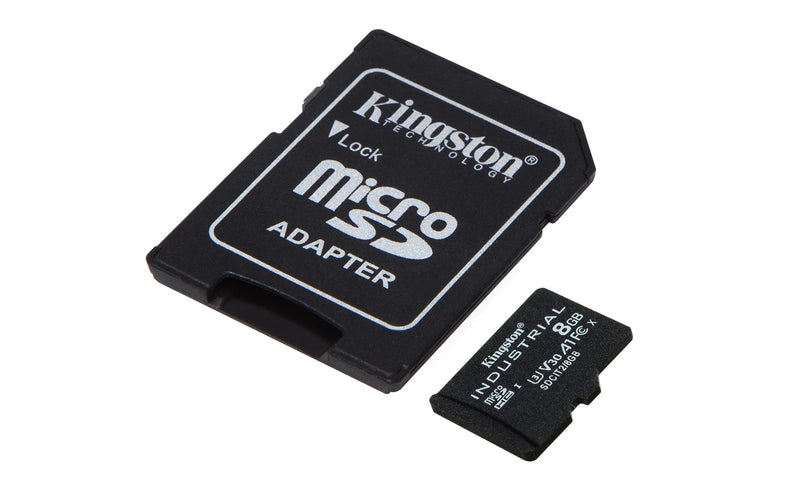 Kingston Industrial 8GB microSDHC C10 A1 pSLC Card + SD Adapter SDCIT2/8GB With Adapter