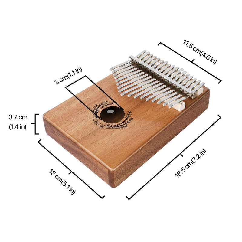 Flexzion Kalimba 17 Keys Thumb Piano, Mbira 17 Tone Finger Piano Portable African Musical Instrument with Musical Scorebook/Learning Booklet, Tune Hammer, Storage Carrying Bag
