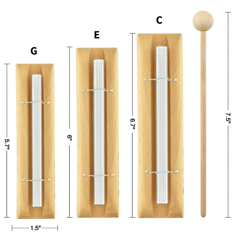 MUSICUBE Zenergy Chime Solo Meditation Chime with G Tone Wooden Hand-held Percussion Chimes for Classroom Management, Yoga, Meeting and Sound Therapy, Chime Mallet Included