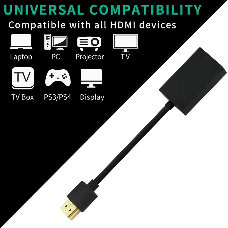 SaiTech IT 2 Pack HDMI Male to Female Swivel Adapter HDMI Extension Gold Plated Converter for Google Chrome Cast –(15cm- 6 Inch) Black