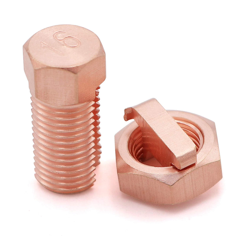 Kuejotty 10PCS Solid Copper Split Bolt Connector,Ground Wire Clamp-6AWG