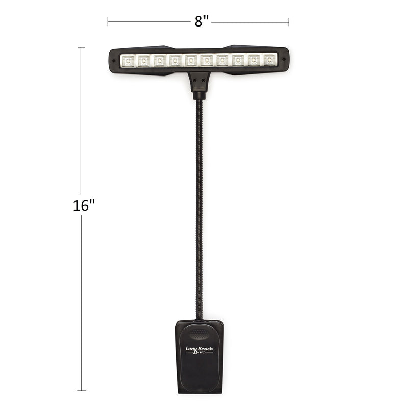 [AUSTRALIA] - Rechargeable Clip-on Music Stand Orchestra Light- 10 Bright LEDs- Includes USB Cord, Wall Plug, and Carrying Bag- Also for Reading, DJs, Artists, Crafting 