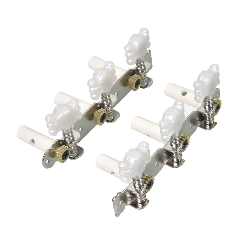 FINO Guitar Machine Head,6 String Tuning Pegs for 3L3R Classical Guitar, Right Hand Chrome Tuner Guitar Parts 1 Set (White) White