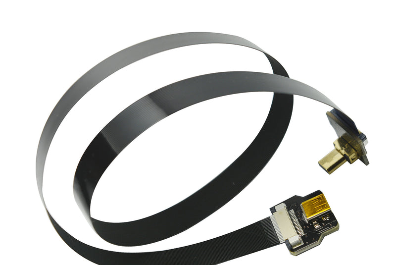 Black FPV HDMI Cable Micro HDMI Interface to Micro Female Interface for GH4 BMPCC A5000 A6000 A7S A7R(40CM) 40CM