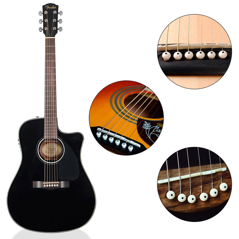 24 PCS Plastic Acoustic Guitar Bridge Pins, Ivory & Black