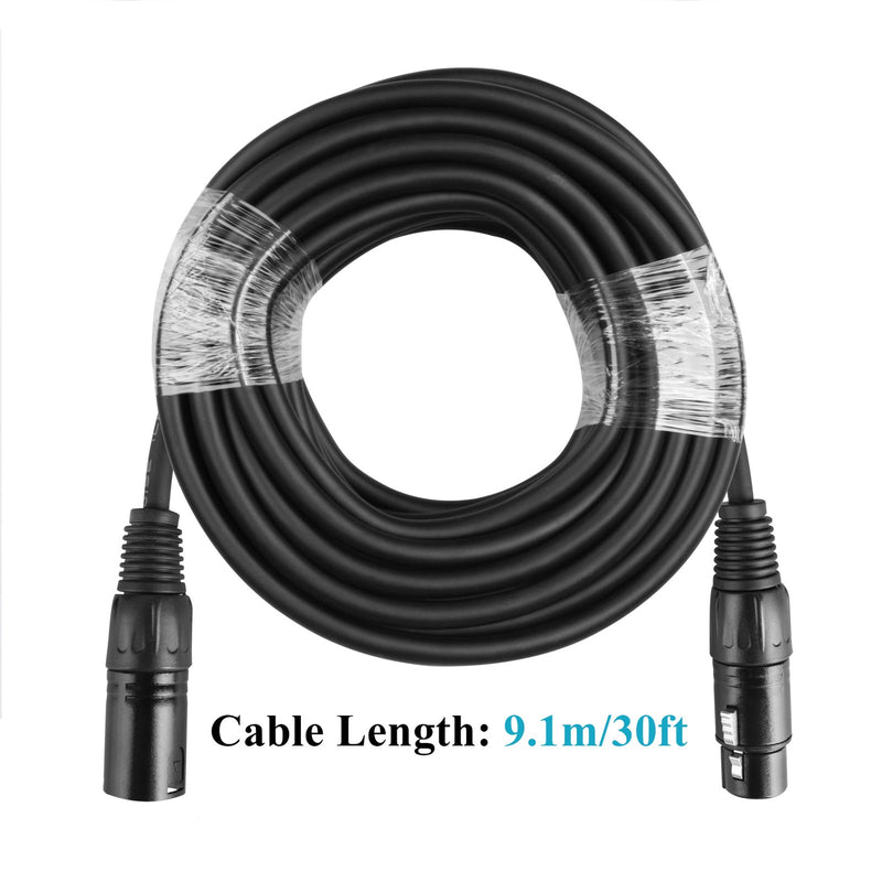 [AUSTRALIA] - 30ft 3 pin DMX Cable Male/Female XLR Connector Stage Lighting Data Signal Wire for Spotlight Par Light Moving Head Light 