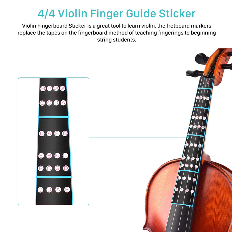 Yosoo Health Gear Violin Fiddle Finger Sticker, Removable 4/4 Violin Finger Fingerboard Fretboard Sticker for Beginners Practice