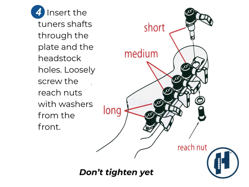 Hipshot Grip-Lock 6 inline Enclosed 21mm Post Locking Tuners - Chrome