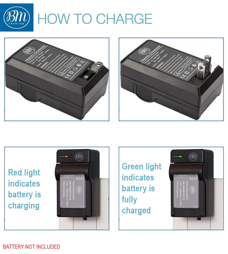 BM Premium DMW-BCM13E Battery Charger for Panasonic Lumix DC-TS7, DMC-FT5A, LZ40, TS5, TS6, TZ37, TZ40, TZ41, TZ55, DMC-TZ60, DMC-ZS27, DMC-ZS30, DMC-ZS35, DMC-ZS40, DMC-ZS45, DMC-ZS50 Digital Cameras