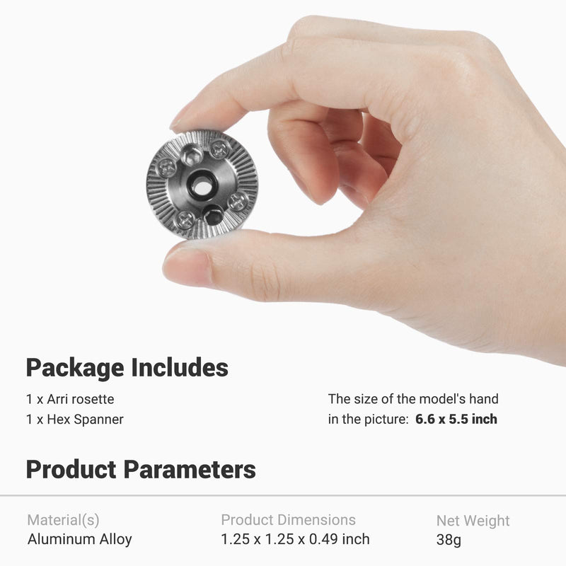 SMALLRIG Standard Rosette Bolt-On Mount (M6 Thread, 31.8 Diameter) for Camera Cage and Accessories - 1939