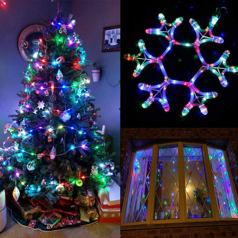 [AUSTRALIA] - 66Ft Rope LED Lights Decoration Garden, E-thinker 200 LEDs Multicolour String Rope Lights with Remote, Timing Function, Waterproof Flexible Rope LEDs Light for Outdoor, Party, Backyard, Landscape Multiple Colour 