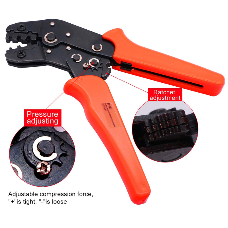 Twidec/Wire Crimping Pliers 0.25-10mm² Ratcheting Wire 28-18AWG Crimping Tools Manual Crimp Fold Tool SN-28B