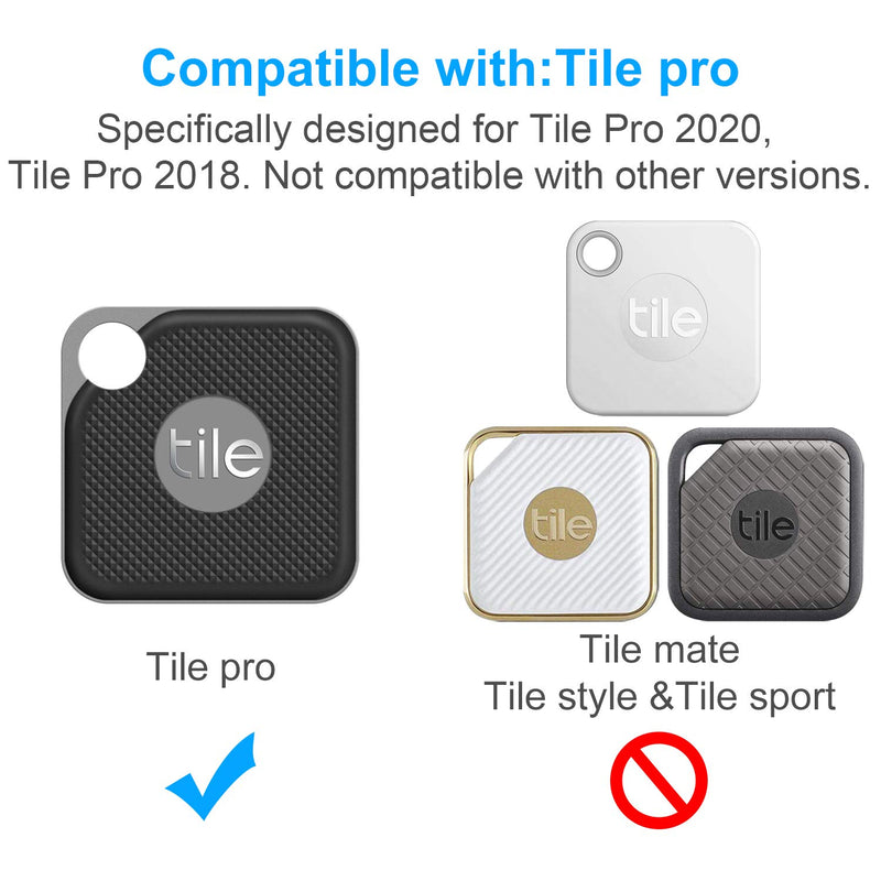 Silicone Case for Tile Pro (2020 & 2018), 2 Pack Cover Case Anti-Scratch Lightweight Soft Full Body Shock Protective Sleeve Ultra Slim Skin for Tile Pro Bluetooth Anti-Loss Device with Carabiner Black