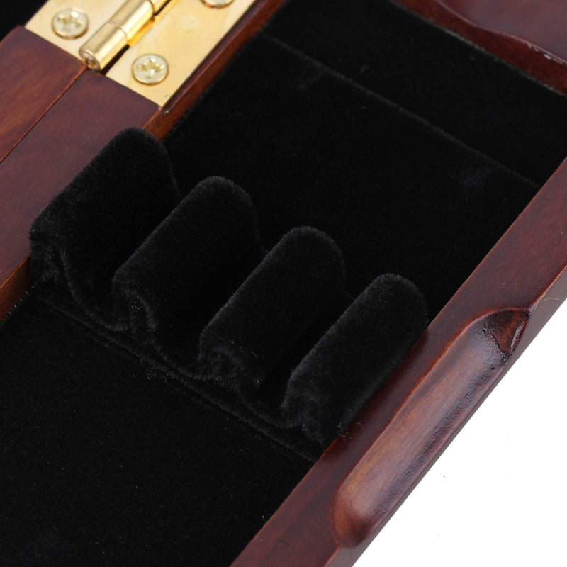 Yibuy Oboe Reed Case Box Spray Lacquer Surface Solid Wood Holds 3 Oboe Reeds Maroon Against Moisture