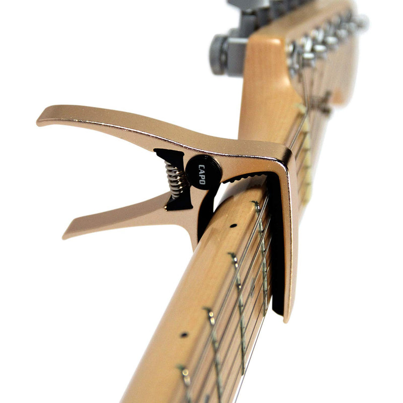 So There KwikCapo - Best Compact Trigger Style Guitar Capo for Acoustic or Electric Guitars - Gold