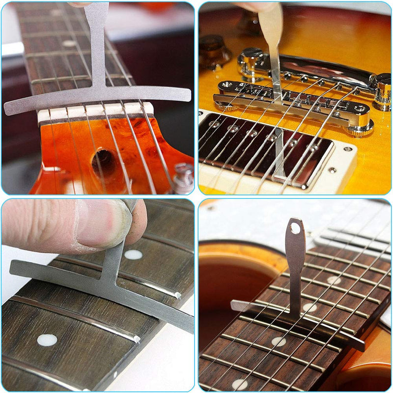 Dreamtop Set of 9 Guitar Radius Gauge Understring Radius Gauge String Gauges Luthier Tools for Guitar and Bass Setup