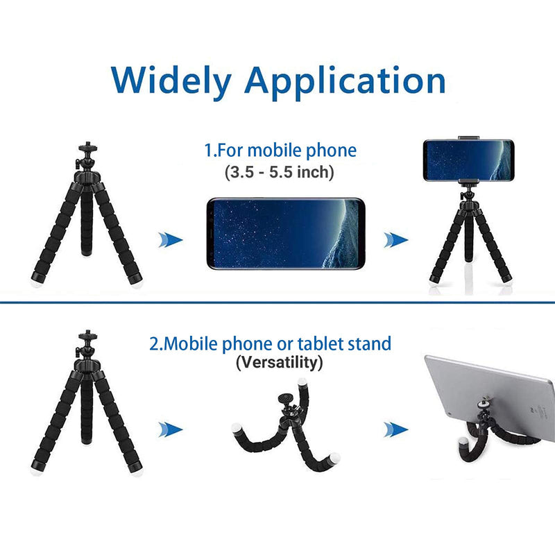 Phone Tripod,Portable and Adjustable Camera Stand Holder with Wireless Remote and Universal Clip,for Selfies/Vlogging/Streaming/Photography Compatible with Smartphone,Sports Camera