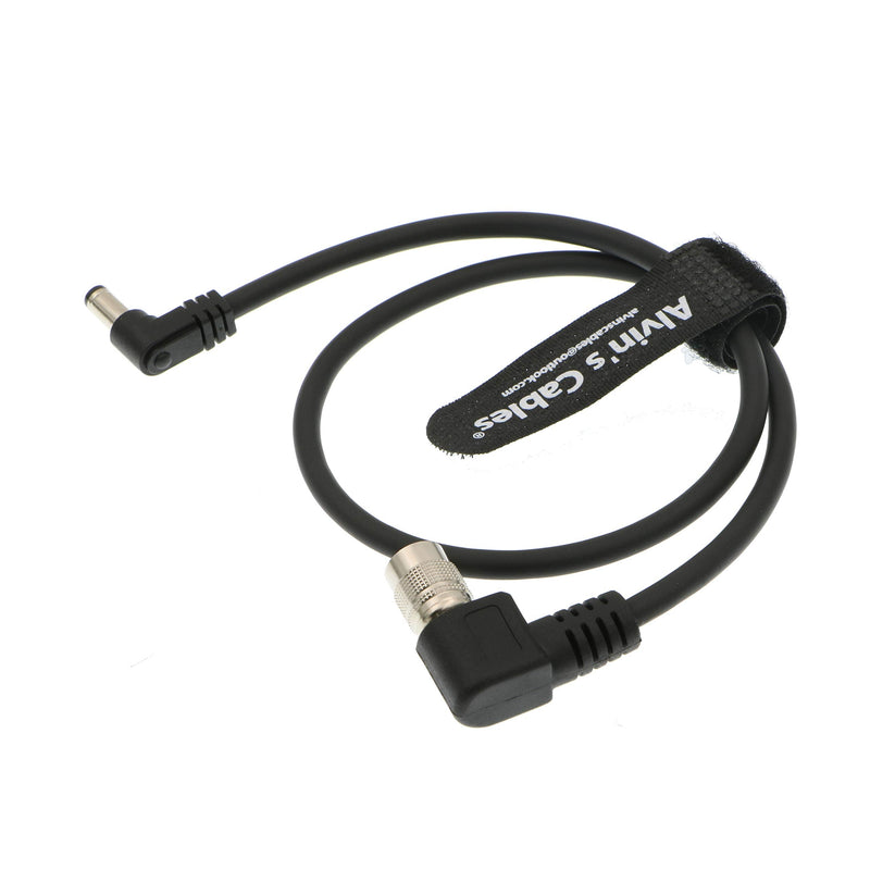 Alvin's Cables 4 Pin Hirose Male to DC Jack Power Cable for Sound Devices 633/644/688 Zoom F8 Blackmagic Cinema Camera 4K 45cm Right angle 4 pin