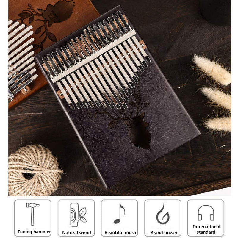 Peabownn Kalimba 17 Keys Reindeer Thumb Piano with Study book, Christmas Gifts for Kids Adult Beginners