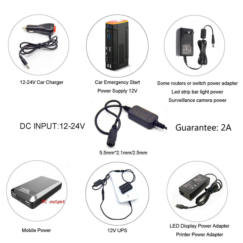 [AUSTRALIA] - EH-5A 12V-24V Adapter Step-Down DC Cable + EP-5B DC Coupler EN-EL15 Dummy Battery for Nikon V1 D850 D810 D800E D750 D610 D600 D500 Z6 Z7 
