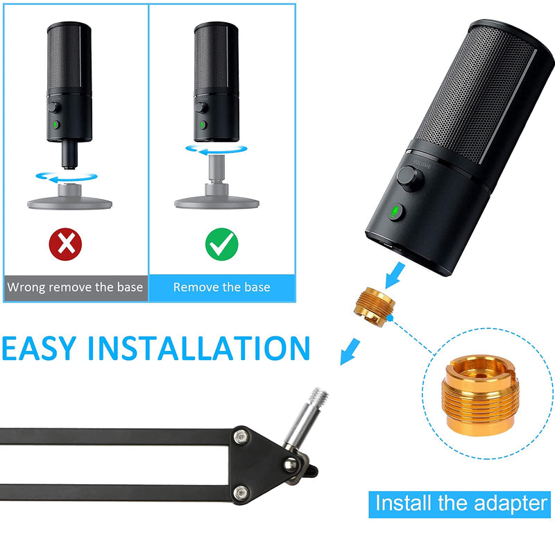 Razer Seiren X Mic Stand with Pop Filter - Mic Boom Arm with Foam Cover Windscreen for Razer Seiren X Streaming Microphone by YOUSHARES