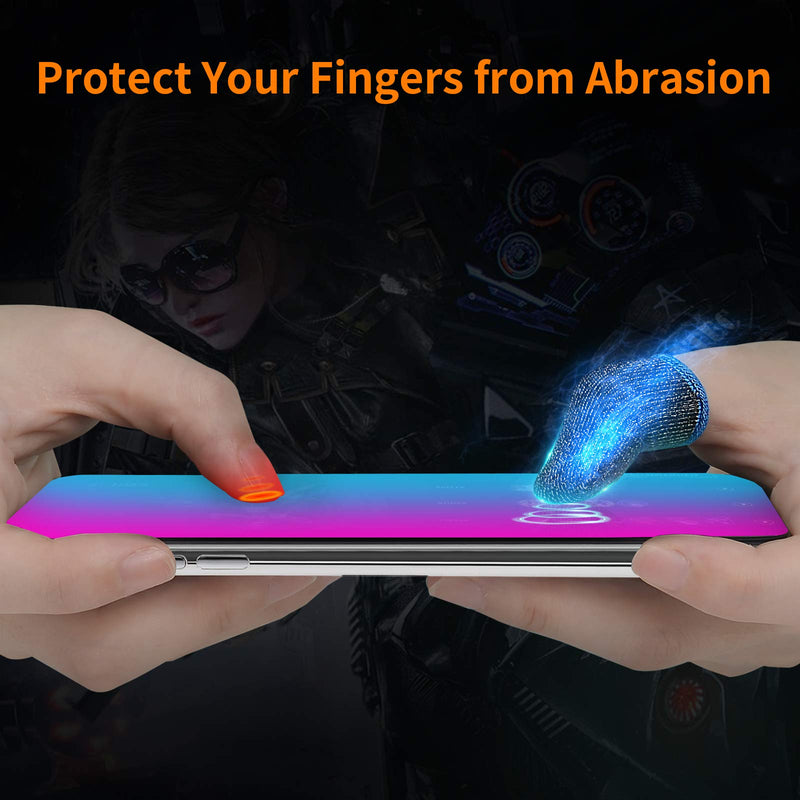 Finger Sleeves for Mobile Gaming, mylovetime Cell Phone Gaming Thumb Cots 6 Pack, Touch Screen Phone Game Accessories Tips (Black)