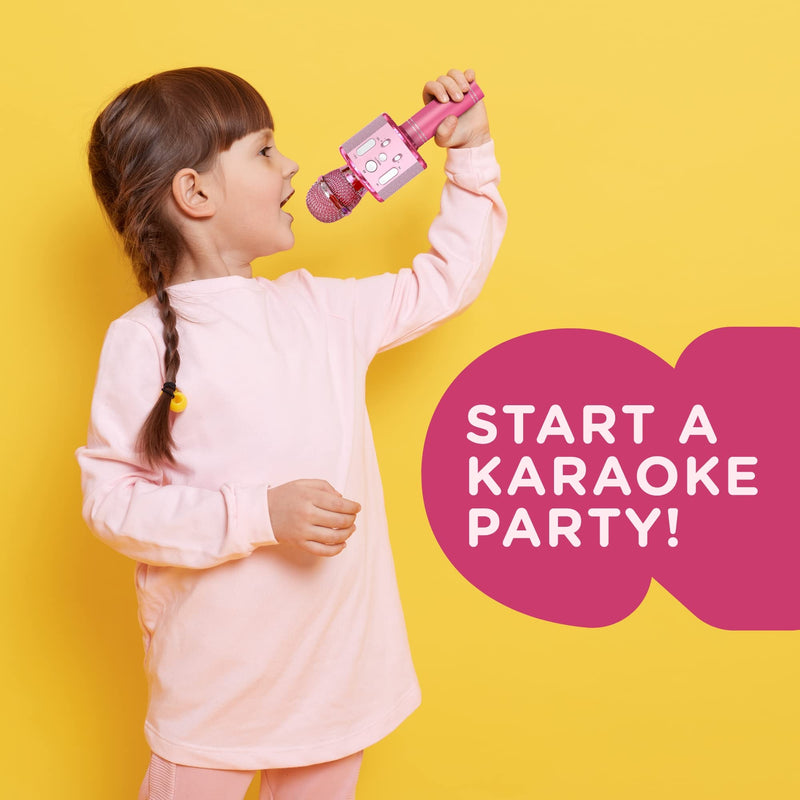[AUSTRALIA] - Move2Play Kids Karaoke Microphone, Decorate with Jewel Stickers, Gift for Girls, Ages 3, 4, 5, 6, 7, 8 Pink 