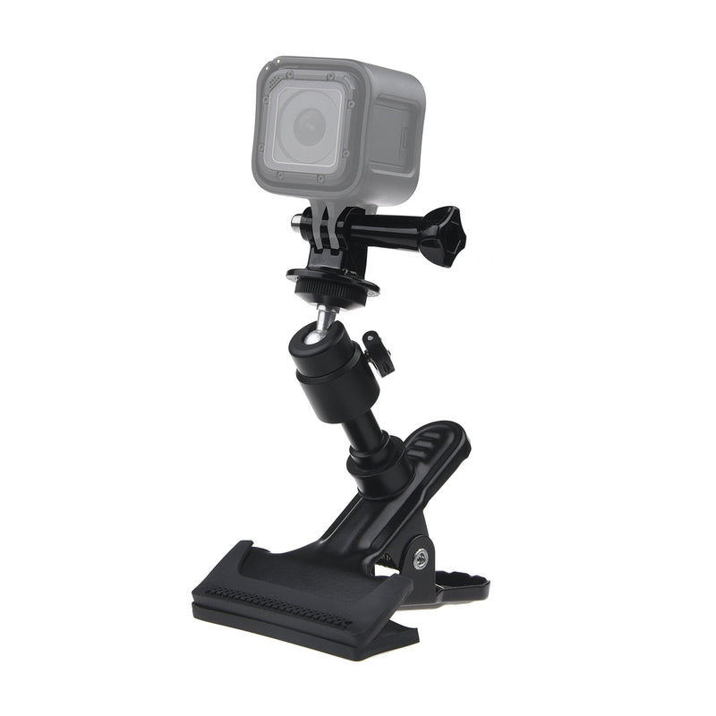 CamKix Clamp Mount Compatible with Gopro Hero 8, 7, 6, 5, Session, Hero 4, Session, Black, Silver, Hero+ LCD, 3+, 3, Compact Cameras and DJI Osmo Action