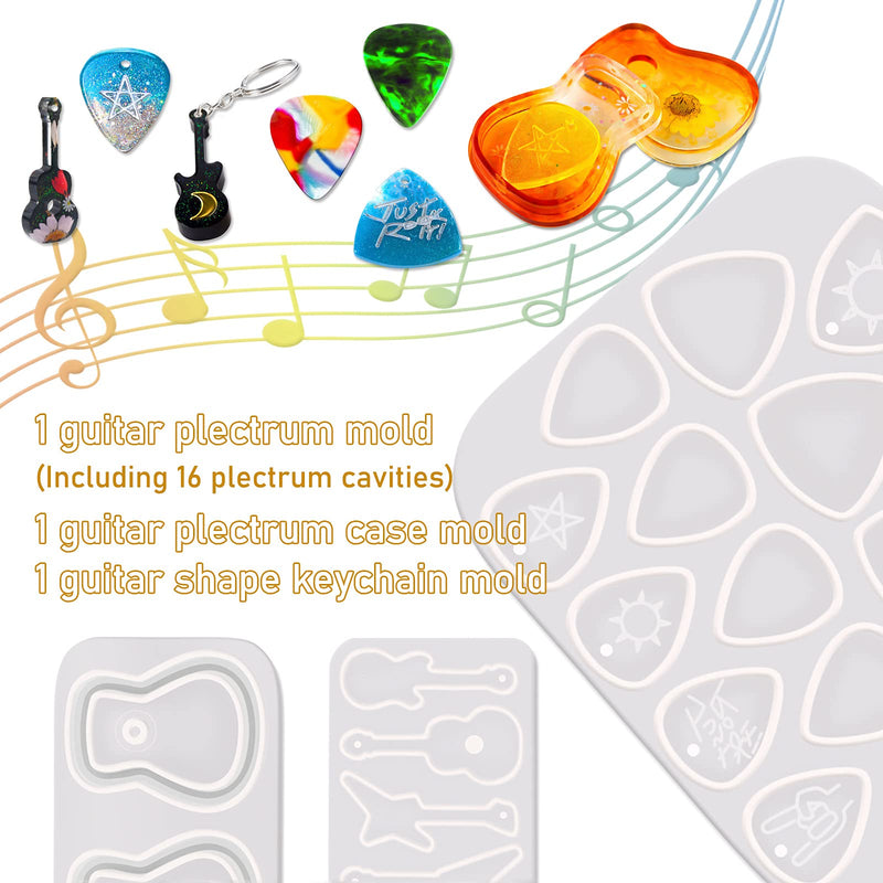 Guitar Pick Resin Molds, Guitar Resin Epoxy Molds, Nice Gift For Musicians, Guitarists Guitar Triangle Plectrum Resin Molds Silicone For Guitar Plectrum, Decoration, Resin Keychain，Musical Accessories