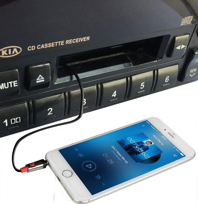 DIGITNOW Car Cassette Adapter to Play Smartphone Music through Cassette Deck Black
