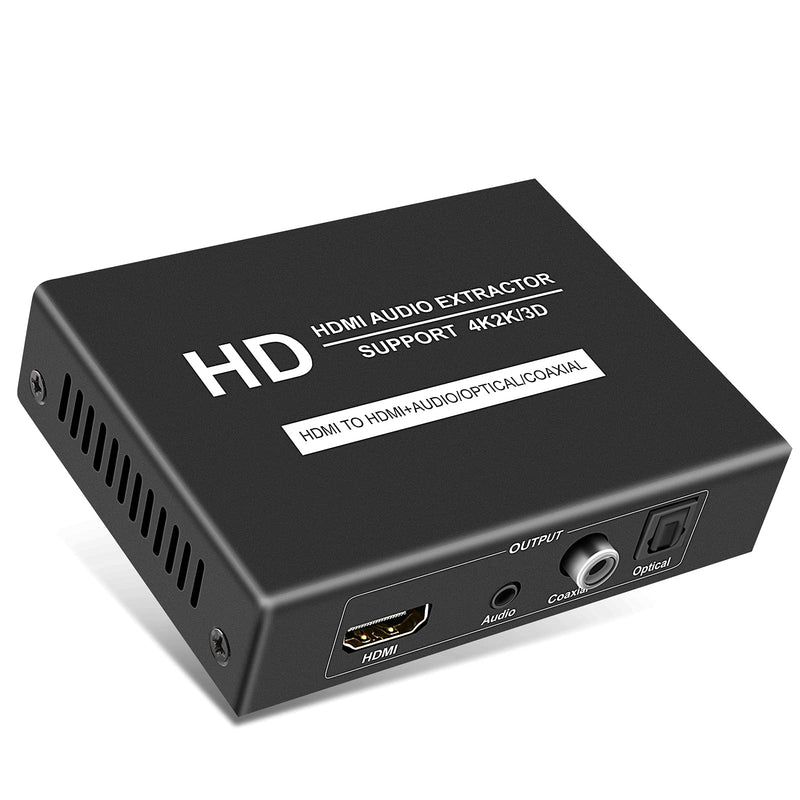 LinSeek hdmi Audio Extractor, 4K Hdmi Audio Extractor Splitter, HDMI to HDMI +Audio(Optical/Coaxial/ 3.5mm Audio Jack), HDMI 4K@30hz Video Audio Converter Adapter for PS4, Xbox,TV