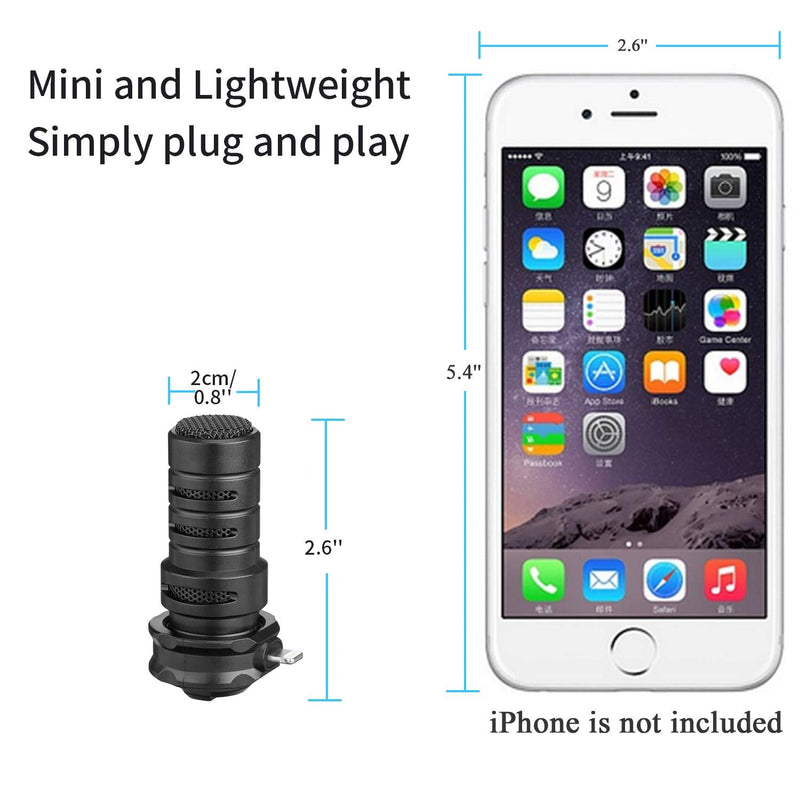 iPhone Directional Microphone Lightning, BOYA Digital Cardioid MFI Lightning Mic with Superb Sound for iPhone 11 x 8 7 7plus iPad iPod Touch iOS Recording YouTube Video Vblog Livestream