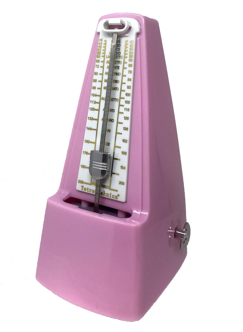 Tetra-Teknica Essential Series MT-19 Classic Mechanical Metronome for Piano, Guitar, Violin, Drum and More, Color Pink