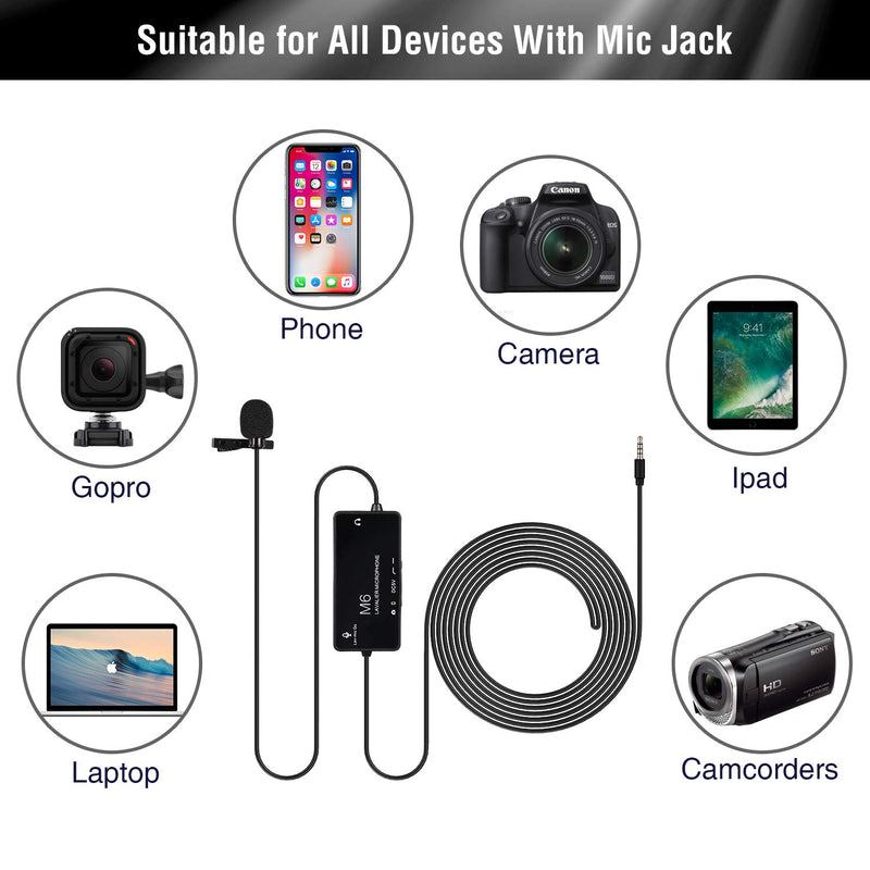 [AUSTRALIA] - Lavalier Microphone,Professional Lavalier Lapel Microphone with Noise Reduction Omnidirectional Lav Mic for Phone/Camera/YouTube/Interview/Vlog 